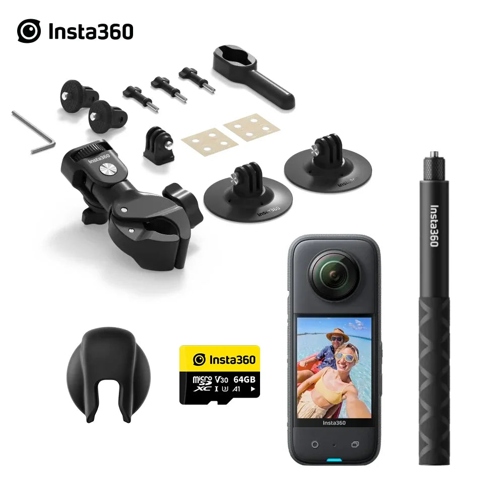 Insta360 X3 Pocket-Size Sports Action Camera – 1/2'' Sensor, Panorama Cam, Motorcycle Kit & Accessories for X3/ONE X2/ONE RS Twin