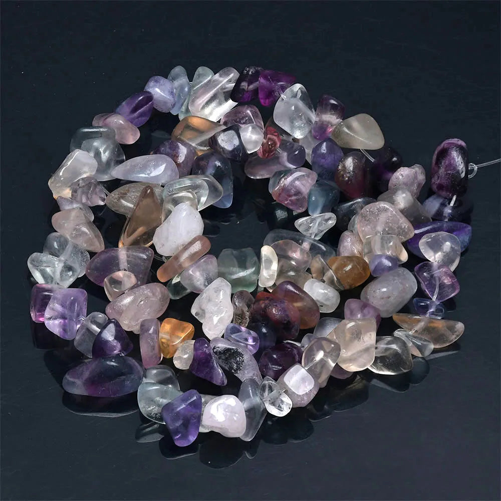 16 Inch Natural Stone Chip Beads - 5-8mm Irregular Crystal Agate Gravel Beads for DIY Bracelets & Jewelry Making