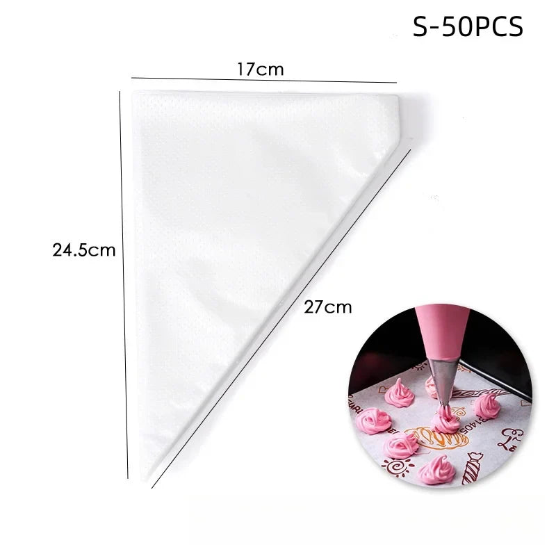 100/50/20pcs Disposable Piping Bags – Pastry Icing Bags for Cake, Cream, and Fondant Decorating Baking Tools