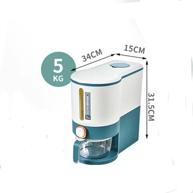 Large Capacity Rice Storage Box - 1/2/4pcs Sealed 5KG Grain Dispenser & Pet Food Container - Kitchen Organizer