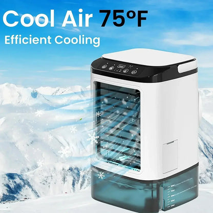 Portable Desktop Air Conditioner Fan – Dual Spray Ultrasonic Humidifier, 3-Speed Silent Air Cooler with Night Light for Home