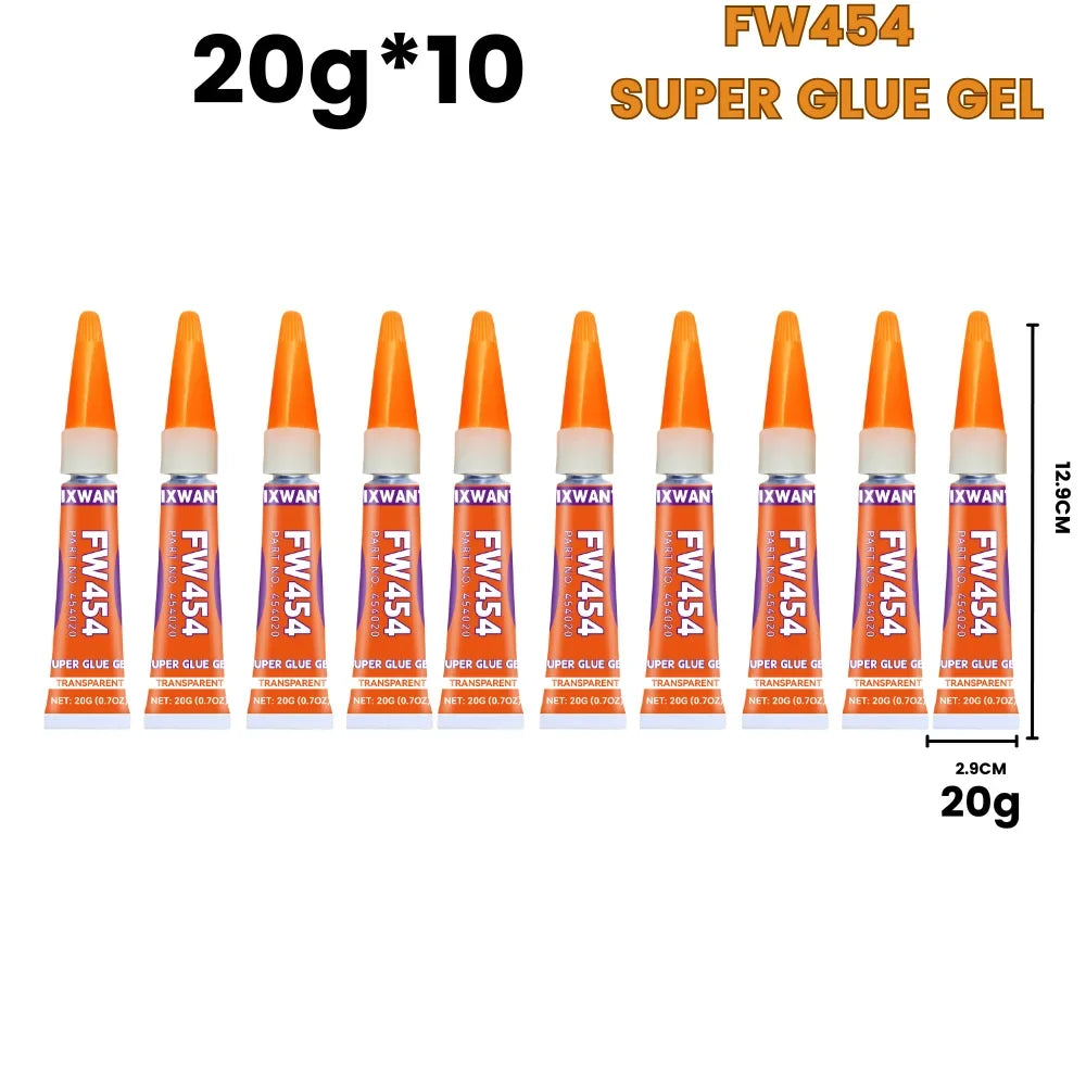 Super Glue Gel - Strong Quick-Dry Waterproof Adhesive for Metal, Plastic, Wood & Ceramic