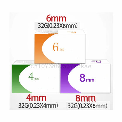 100pcs/Box 32G Disposable Needles – 4mm, 6mm, 8mm, 13mm Painless Irrigator Eyelid Tool Parts for Teeth Syringes