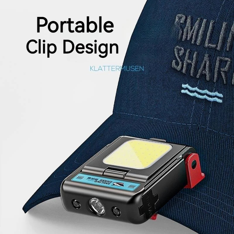 Smiling Shark TD0148 Motion Sensor Headlamp – Rechargeable LED Clip-On Cap Light for Hiking & Night Work