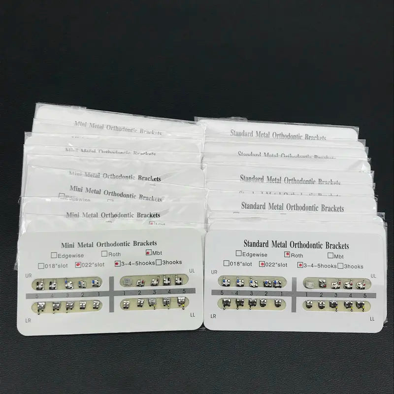 10 Packs Dental Orthodontic Metal Braces – Mini Roth/MBT/Edgewise 022 Slot Brackets for Dentist Treatment
