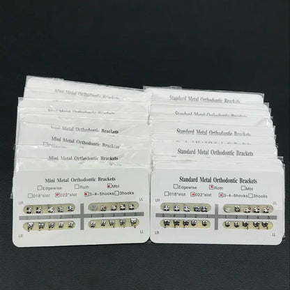 10 Packs Dental Orthodontic Metal Braces – Mini Roth/MBT/Edgewise 022 Slot Brackets for Dentist Treatment