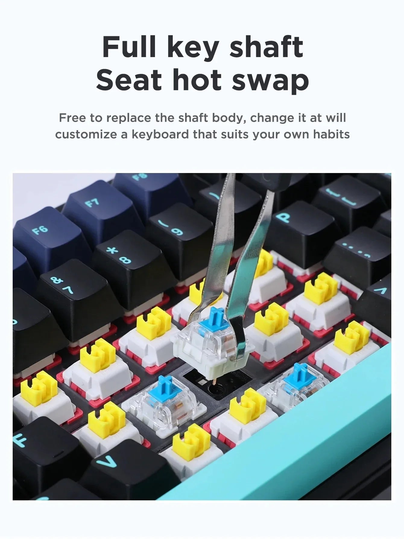 AULA F87 Pro Tri-Mode Mechanical Keyboard – 2.4G/USB/Bluetooth, 87-Key, 5-Layer Silencing, Ideal for Gaming & Typing