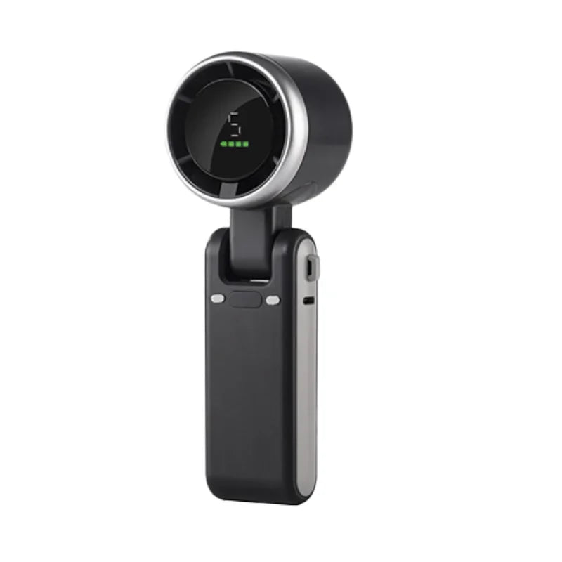 2025 Hanging Neck Outdoor Mini Fan – 180° Folding Handheld High-Speed Turbo Desktop Fan