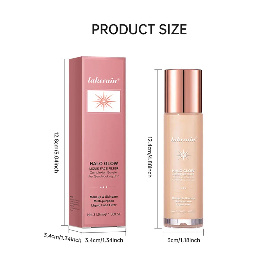 Lakerain Halo Glow Liquid Highlighter – Complexion Booster with Hyaluronic Acid for Radiant Skin
