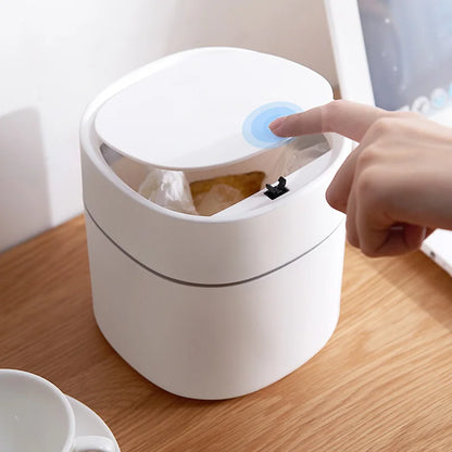 Mini Desktop Trash Can - Compact Plastic Waste Bin for Office, Bathroom & Home