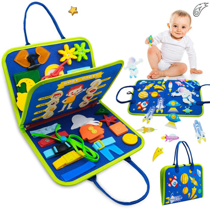 Montessori Busy Board for Toddlers – Sensory Busy Book for Early Education & Fine Motor Skills Learning Toys