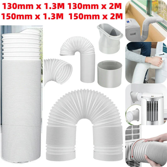130/150mm Telescopic AC Exhaust Hose – Flexible Duct Extension Pipe for Mobile Air Conditioner Ventilation