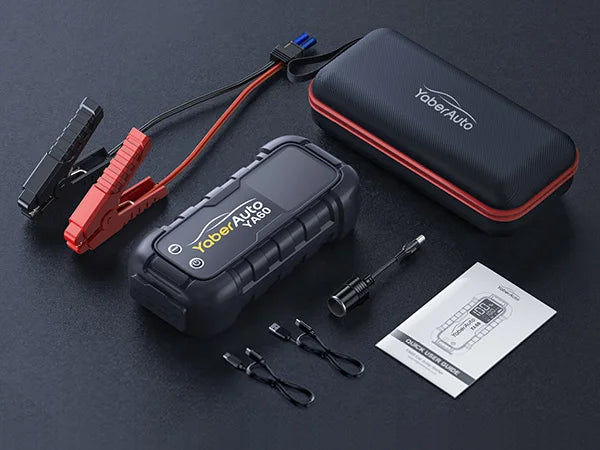 6000A Car Jump Starter - 150W DC Battery Charger with LED Screen 600 Lumens Flashlight Emergency Starting Device
