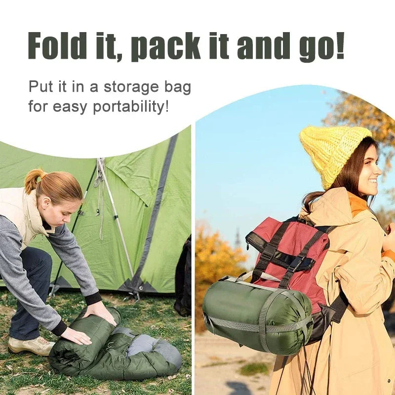 Ultralight Camping Sleeping Bag - Waterproof, 4-Season Warm Envelope for Backpacking, Outdoor Traveling & Hiking