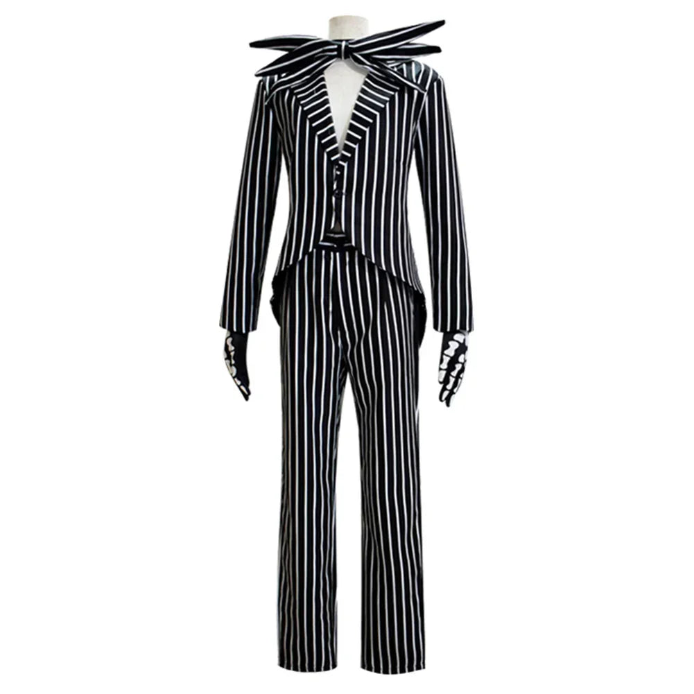 Jack Skellington Cosplay Costume - Men’s Halloween Jacket & Pants Party Outfit