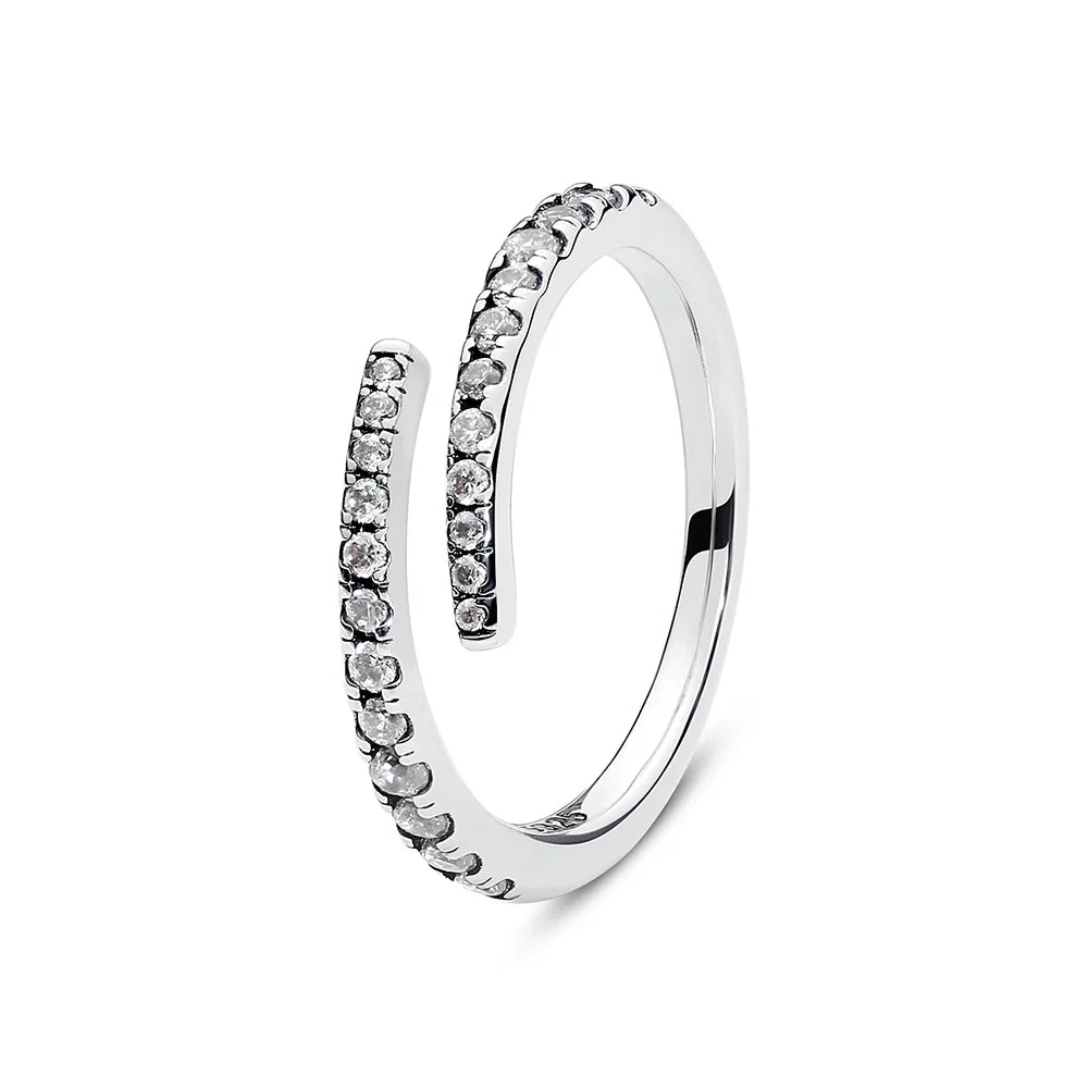 925 Sterling Silver Women’s Ring – Crown, Heart & Wishbone Design with Crystal, Rose Gold Engagement & Wedding Jewelry
