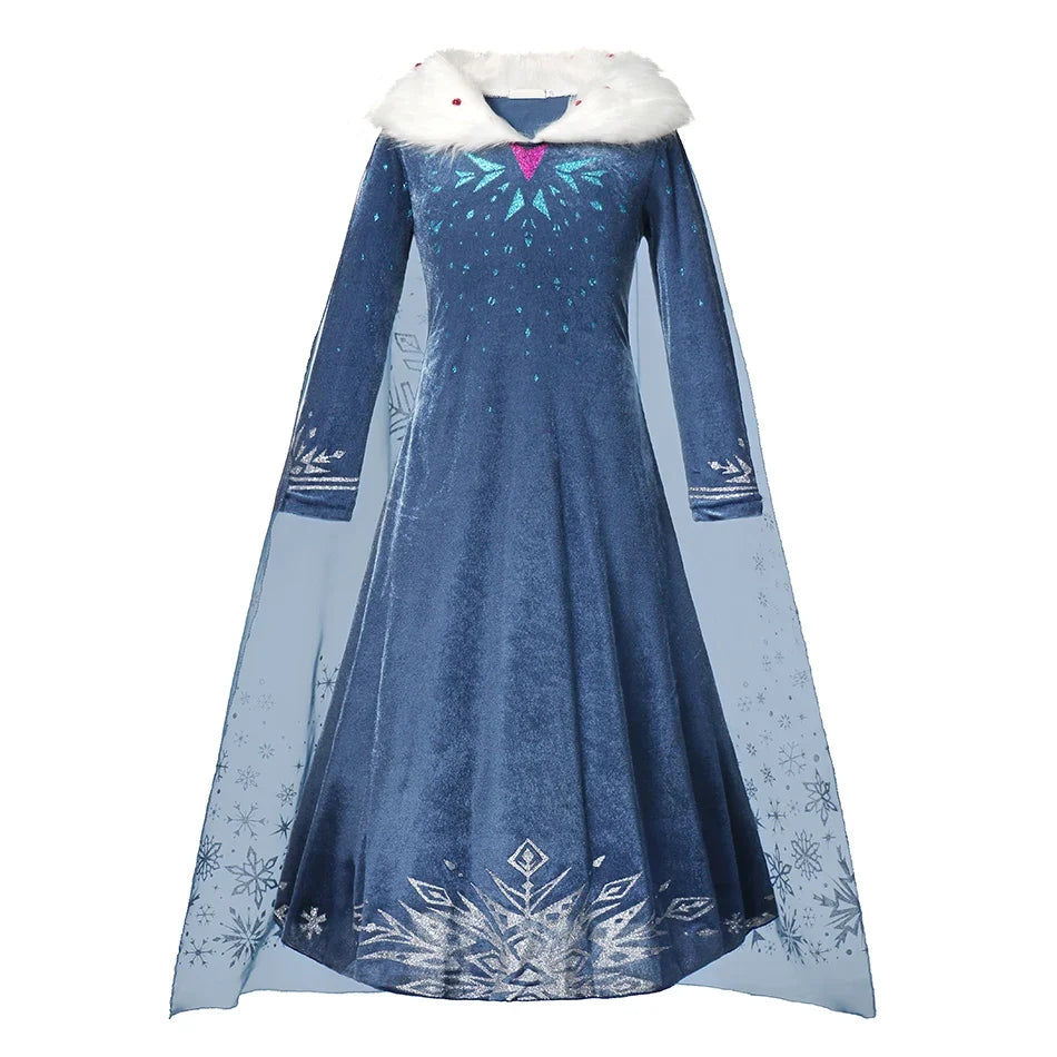 2026 Girls Princess Costume Dress - Elsa, Anna, Snow White, Aurora, Moana, Rapunzel, Mermaid & Belle Carnival Cosplay Party Outfit
