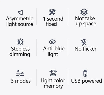 Eye-Care LED Desk Lamp 50cm – USB-Powered Screen Light Bar with Stepless Dimming for Reading & PC
