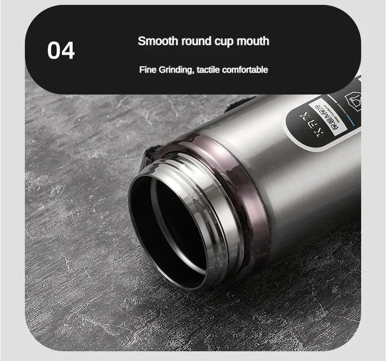 Stainless Steel Thermos Bottle 500ML-1L with LED Temperature Display - SUS304 Vacuum Flask for Tea and Water, Portable Travel Cup