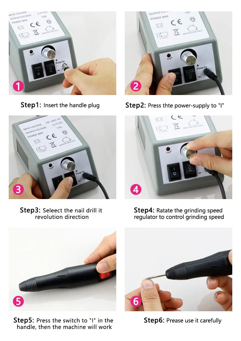 35,000/20,000 RPM Electric Nail Drill Machine – Professional Manicure & Pedicure File with Mill Cutter Sets for Nail Tips