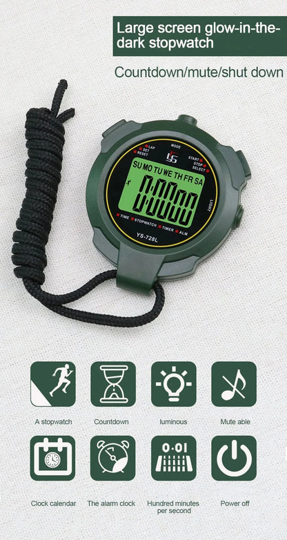 30h Chronometer Handheld Pocket Stopwatch – 0.01s Accuracy Digital Sport Timer with LCD for Professional Use