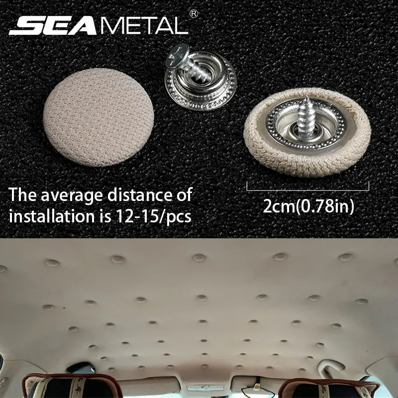 SEAMETAL 40PCS Car Headliner Repair Buckles Kit – Interior Roof Ceiling Fabric Retainer Rivets & Fixing Screws