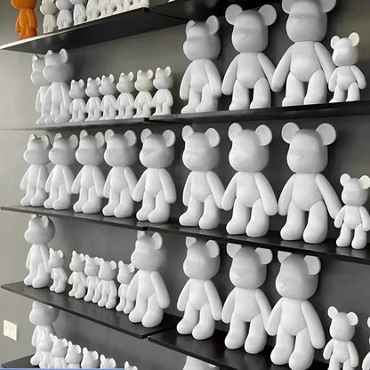 DIY Fluid Bear Sculpture – Handmade Bearbrick Doll Ornament, Graffiti Art Toy & Home Decoration Gift for Parents and Kids