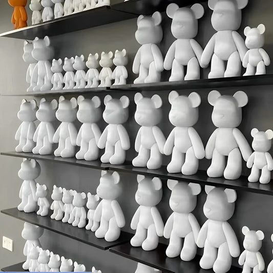 DIY Fluid Bear Sculpture – Handmade Bearbrick Doll Ornament, Graffiti Art Toy & Home Decoration Gift for Parents and Kids