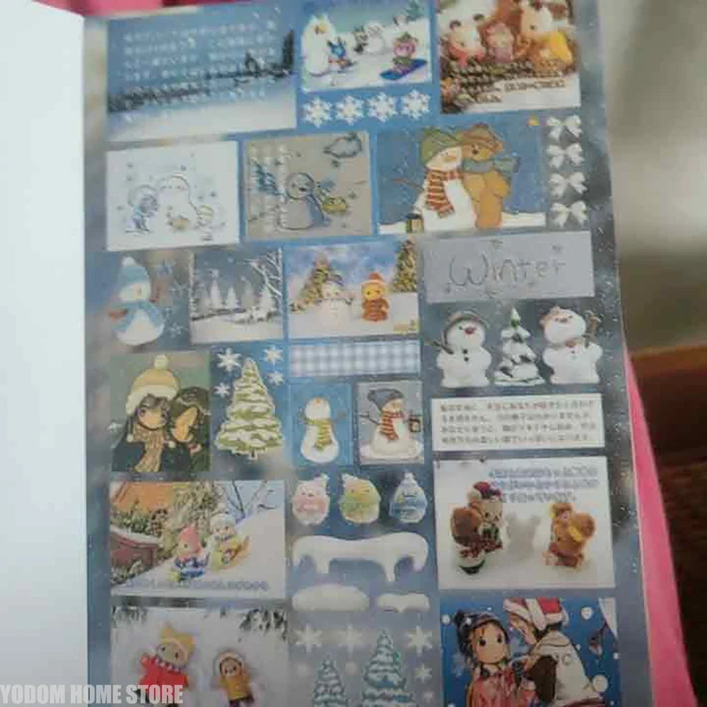 50-Sheet Retro Sticker Book - Cute Food, Animal & Cartoon Stickers