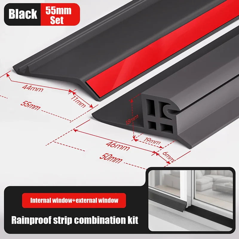 Aluminum Alloy Window Water Blocking Bar – Rain Flashing Board & Waterproof Sealing Strip for Home Windows
