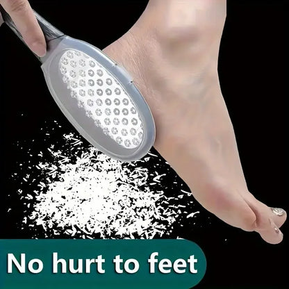 Professional Stainless Steel Foot File – Ergonomic Handle Pedicure Tool with Coarse & Fine Abrasive Surface Splash-Proof Design