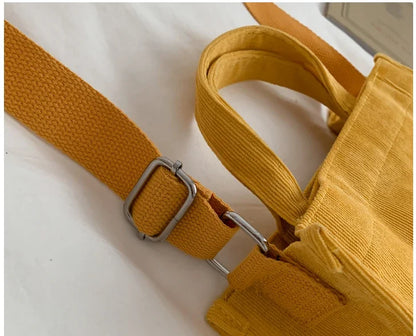 Rilibegan Shoulder Bag for Women - New Style Simple Corduroy, Large Capacity, Small Square Handbag, Trendy and Portable