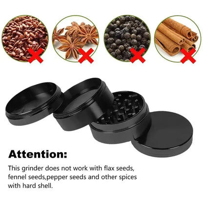 Mini 4-Layer Metal Herb Grinder — 63mm Zinc Alloy Tobacco & Dry Herb Crusher for Smoking Accessories