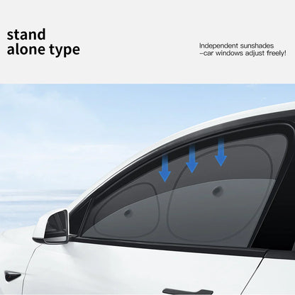 Tesla Model 3/Y Highland Juniper 2026 Side Window Sunshade with Suction Cups – Car Sun Protection Cloth Cover Accessory