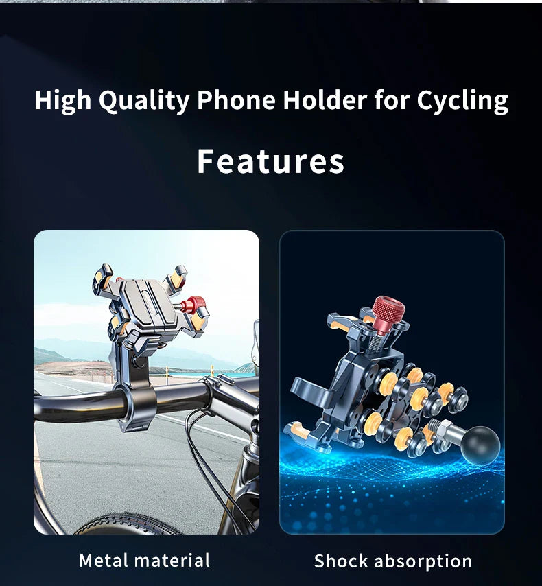 New Universal Motorcycle Phone Holder – High-Quality Alloy Shockproof Navigation Mount