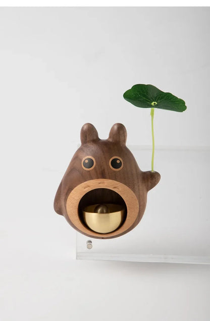 Wooden Wind Chimes with Copper Bells - Totoro Entry Doorbell Pendant, Cute Door Entry Reminder, Home Decor & Housewarming Gift