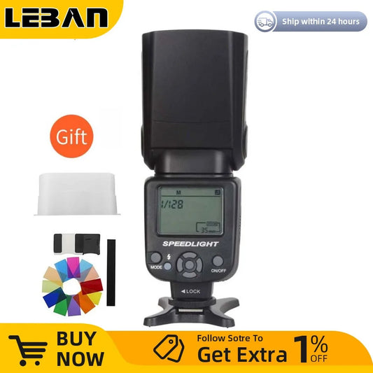 Triopo TR-950 Universal Camera Flash – Compatible with Canon, Nikon, Fujifilm, Olympus DSLR Models