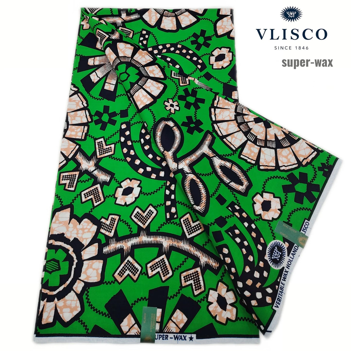 Original African Wax Print Fabric - 6 Yards Soft 100% Cotton Nigerian Ankara Pagne Batik Material