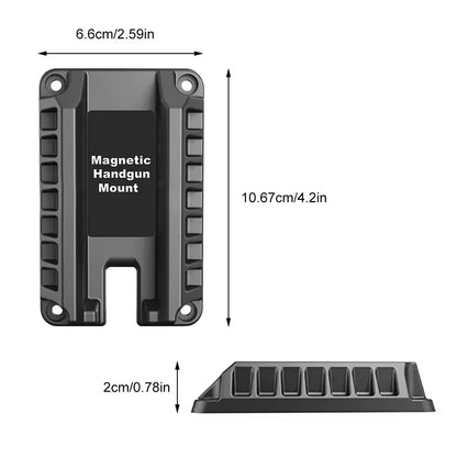 Magnetic Concealed Gun Mount – Pistol & Handgun Holder for Car, Bedside, Glock, Taurus, 1911