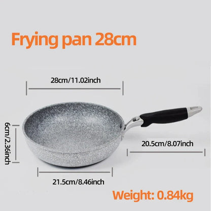 Durable Stone Frying Pan – 20/24/26/28cm Non-Stick Skillet for Pancakes, Eggs & Induction Cooking