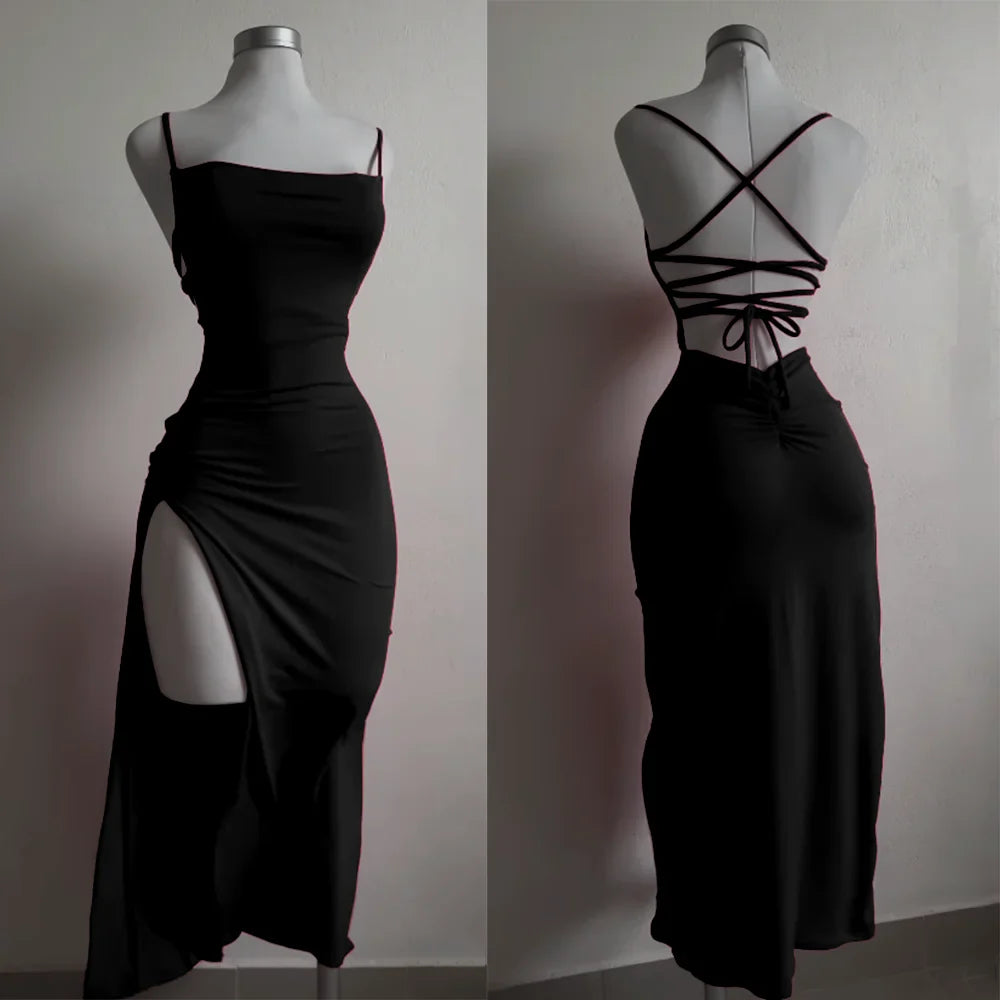 2024 New Summer Dress - High Sensibility Halter Strap Spice Girl Bag Hip Dress
