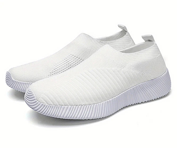 Women’s Slip-On Sock Sneakers – Breathable Flat Casual Vulcanized Sports Shoes Zapatillas