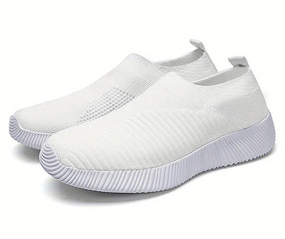 Women’s Slip-On Sock Sneakers – Breathable Flat Casual Vulcanized Sports Shoes Zapatillas