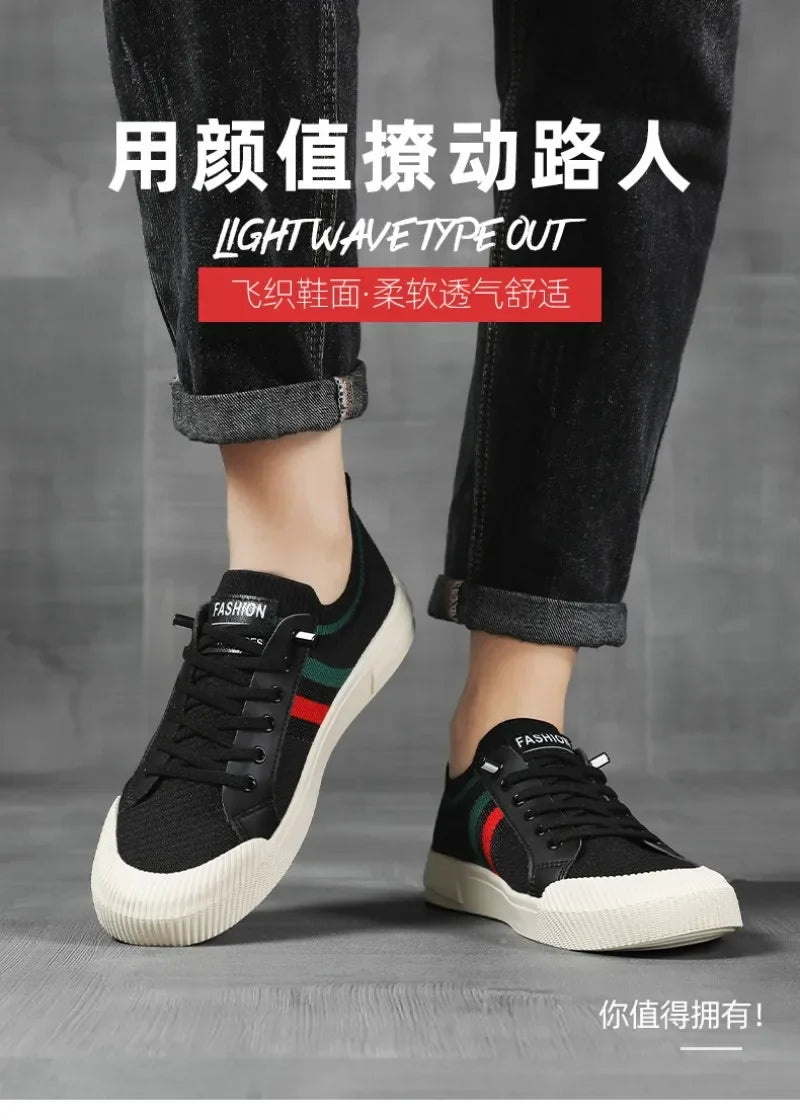 Luxury Men's Casual Sneakers – Fashionable Breathable Mesh Walking Loafers, Outdoor Flats Zapatos Para Hombres