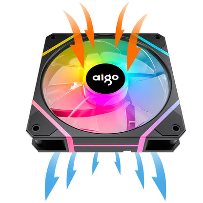 Aigo AM12 RGB PC Fan Kit — 120mm ARGB Water Cooler & Case Cooling Fans with 6-Pin Controller