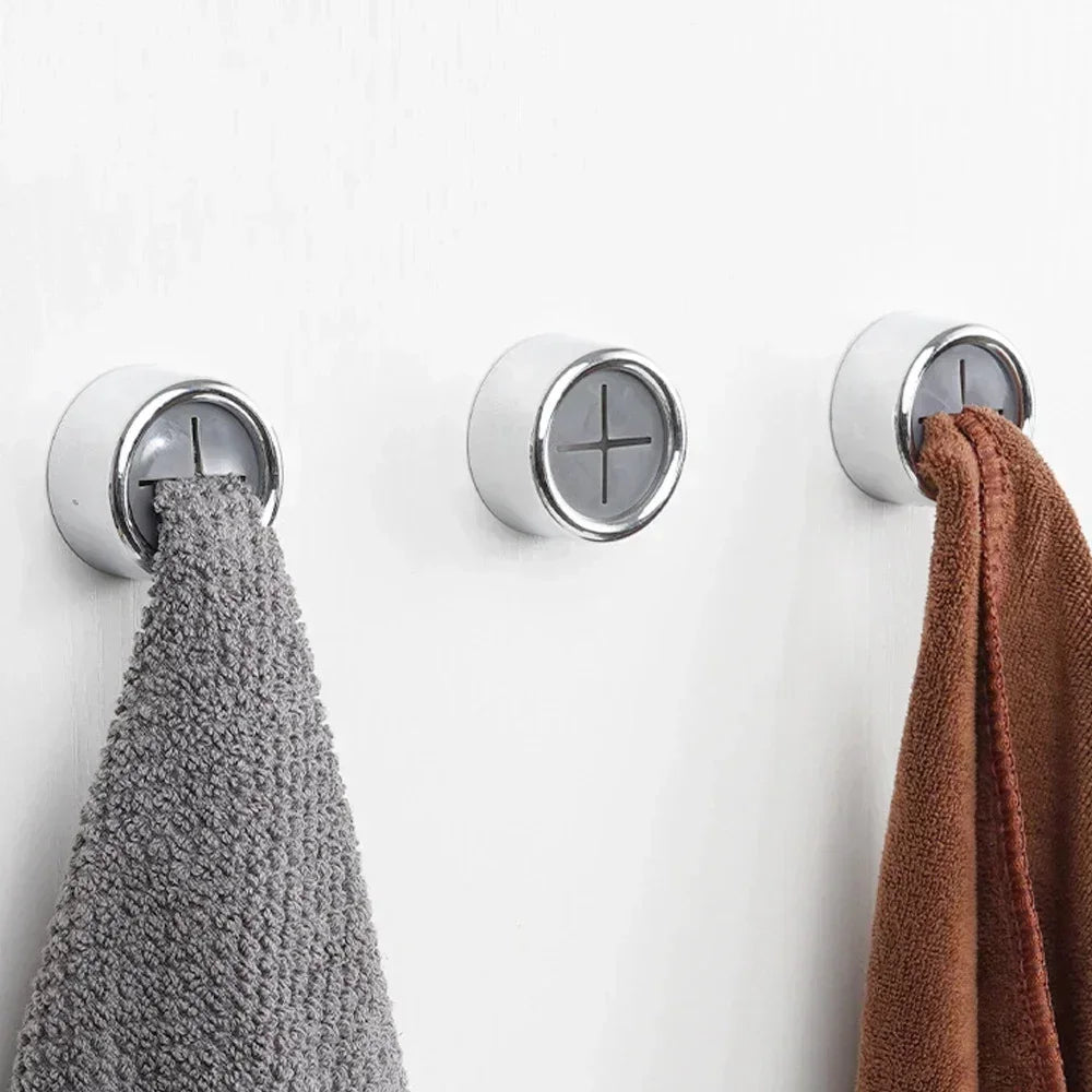 Self-Adhesive Towel Plug Holder: Wall-Mounted Bathroom and Kitchen Organizers with Towel Hooks and Storage Rack (4/1Pcs)