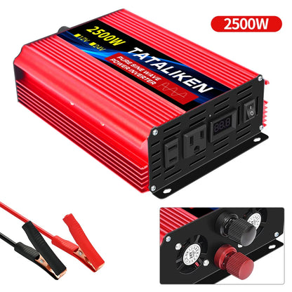 Pure Sine Wave Inverter 5000–10000W – 12V DC to 110V AC Portable Solar & Car Power Converter