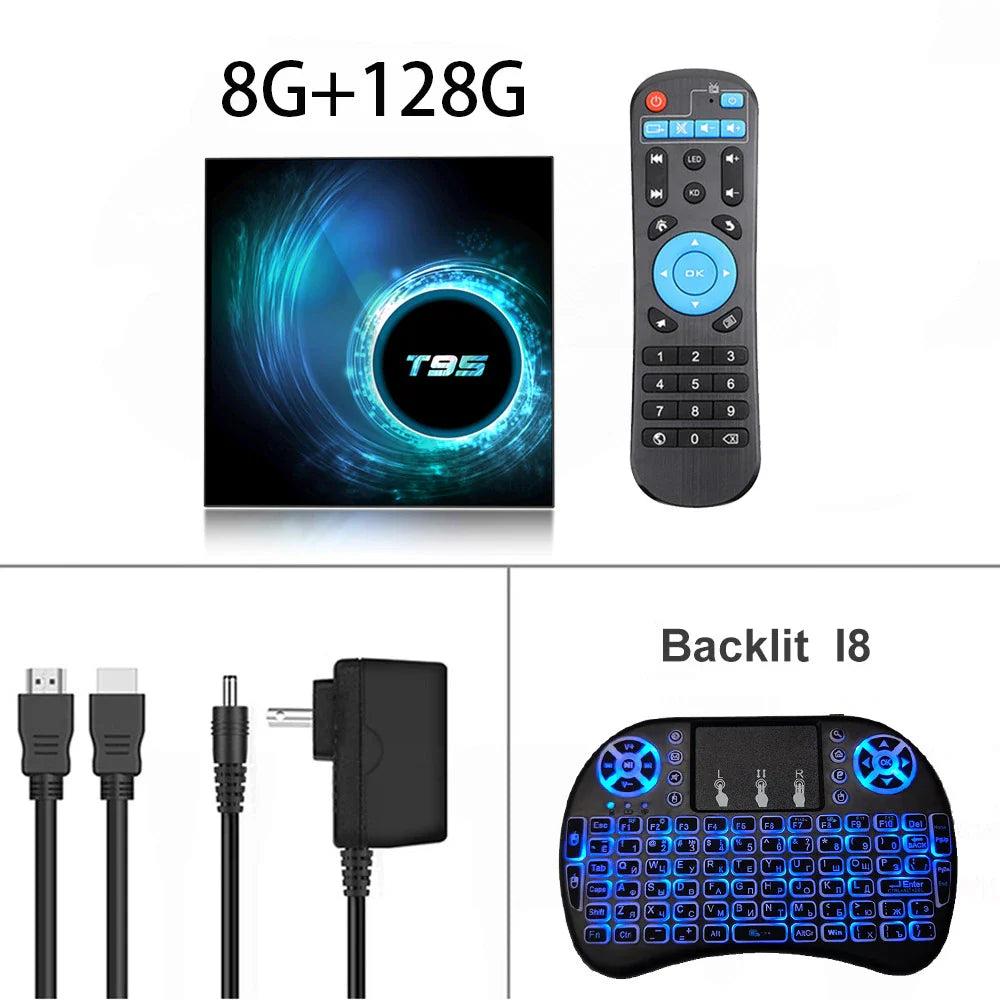 Smart TV Box T95 Plus 2025 — 6K HD Android 14, Allwinner H616, 4GB RAM, 64/128GB Storage, Dual WiFi Media Player