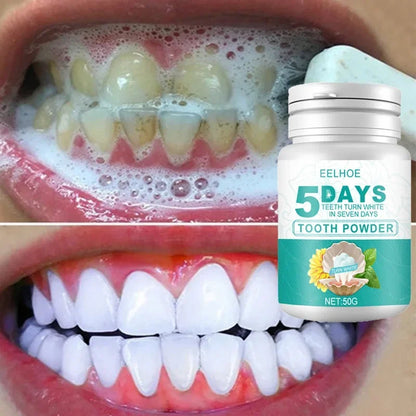 5 Day Teeth Whitening Powder – Removes Plaque & Stains, Deep Cleaning, Fresh Breath & Oral Hygiene Care