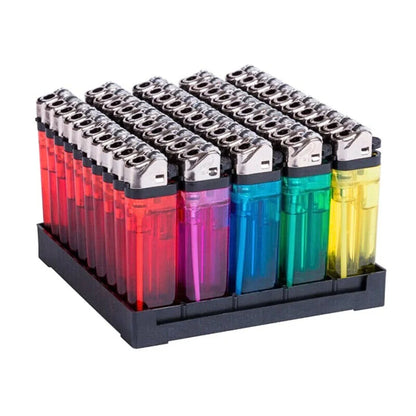 50-Pack Transparent Torch Lighters with Grinding Wheel – Disposable Flame Lighters for Everyday Use